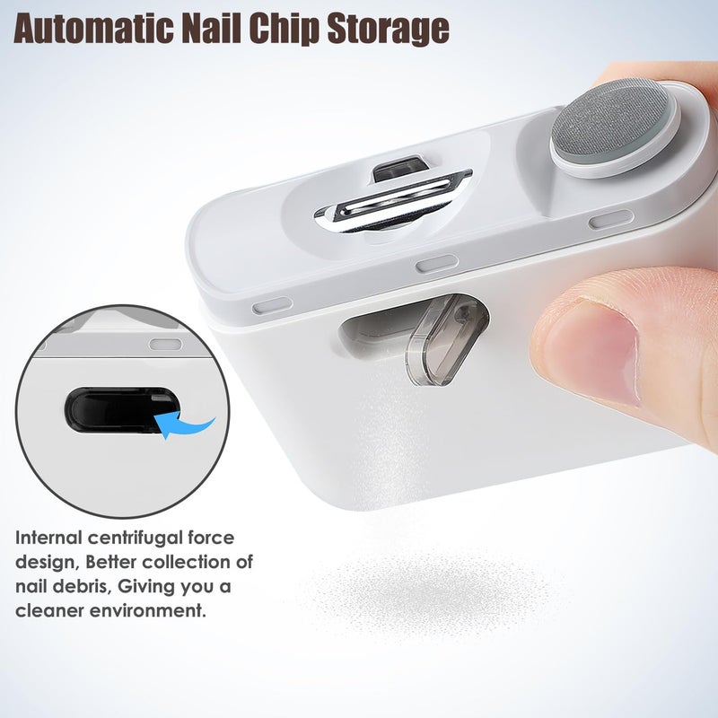Bangzi Automatic Nail Clipper with Nail File, Electric Baby Nail Clippers with Light, Rechargeable Nail Clippers with Catcher, Electric Nail File for Baby, Kids, Seniors, Caregivers - Image 5